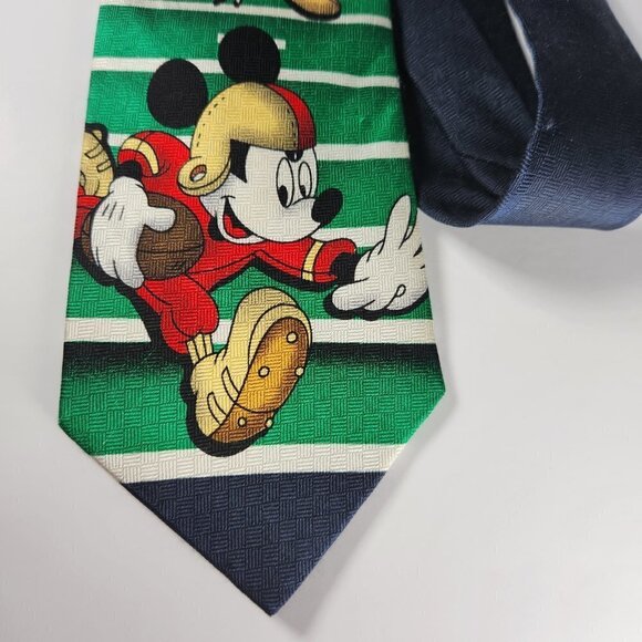 Mickey Mouse Football Necktie Men's 100% Silk Tie Made in Korea Mickey &… Co - Picture 4 of 11